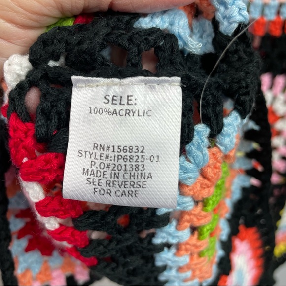 BiBi Crocheted Granny Square Cardigan Sweater - Picture 6 of 7